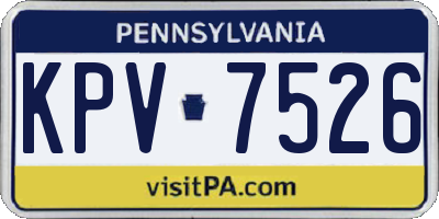 PA license plate KPV7526