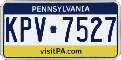 PA license plate KPV7527