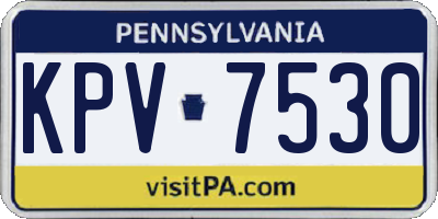 PA license plate KPV7530