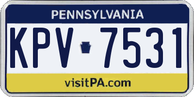 PA license plate KPV7531