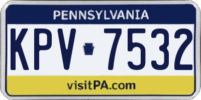 PA license plate KPV7532