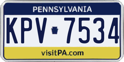 PA license plate KPV7534