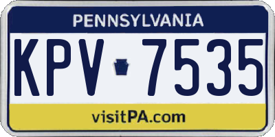 PA license plate KPV7535