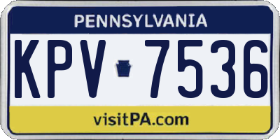 PA license plate KPV7536