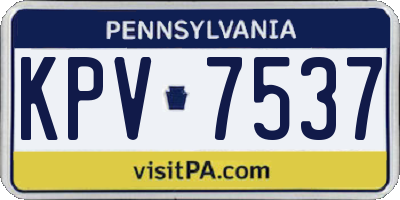 PA license plate KPV7537