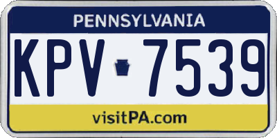 PA license plate KPV7539