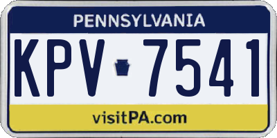 PA license plate KPV7541