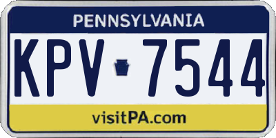 PA license plate KPV7544