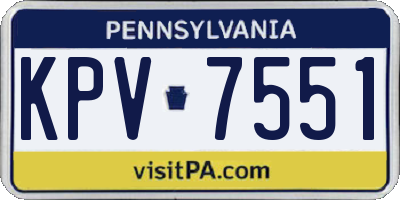 PA license plate KPV7551