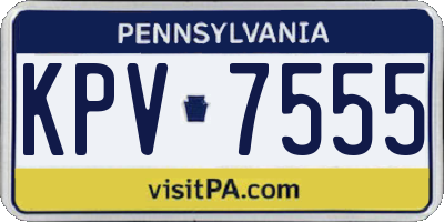 PA license plate KPV7555