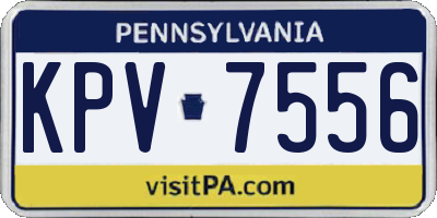 PA license plate KPV7556