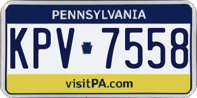 PA license plate KPV7558