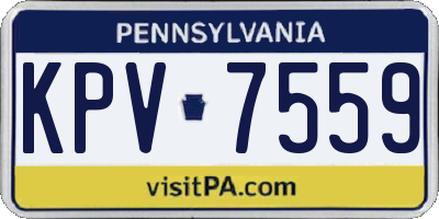 PA license plate KPV7559
