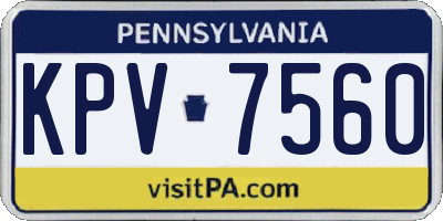 PA license plate KPV7560