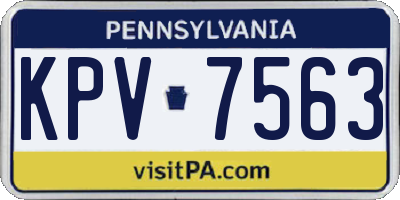PA license plate KPV7563