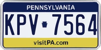 PA license plate KPV7564