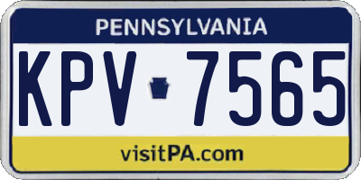 PA license plate KPV7565