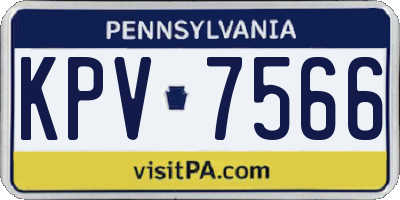 PA license plate KPV7566