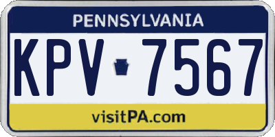 PA license plate KPV7567