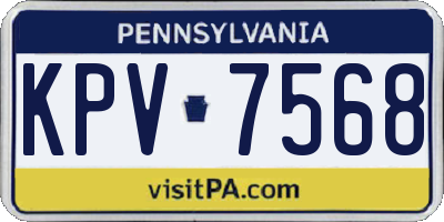 PA license plate KPV7568