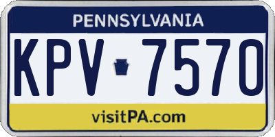 PA license plate KPV7570