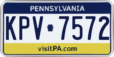 PA license plate KPV7572