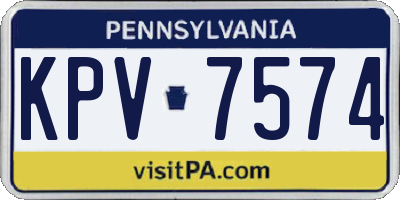 PA license plate KPV7574