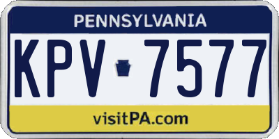PA license plate KPV7577