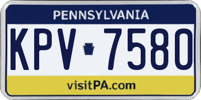 PA license plate KPV7580