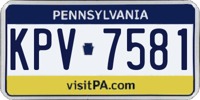 PA license plate KPV7581