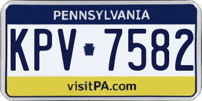 PA license plate KPV7582