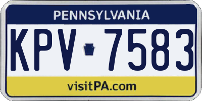PA license plate KPV7583