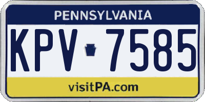 PA license plate KPV7585