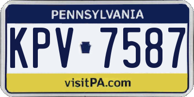 PA license plate KPV7587