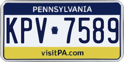 PA license plate KPV7589