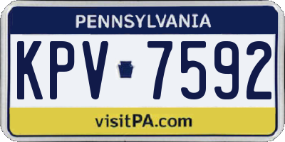 PA license plate KPV7592