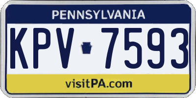 PA license plate KPV7593