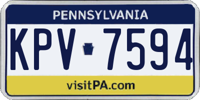 PA license plate KPV7594