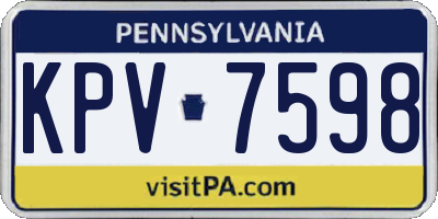 PA license plate KPV7598