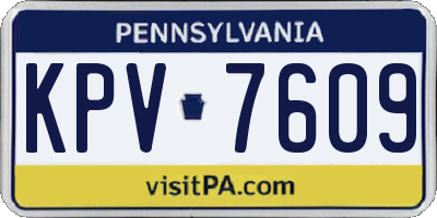 PA license plate KPV7609