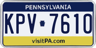 PA license plate KPV7610