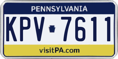 PA license plate KPV7611