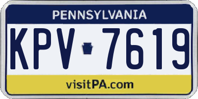 PA license plate KPV7619