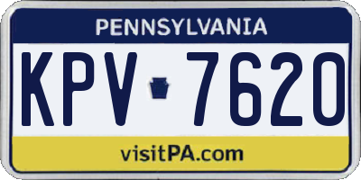PA license plate KPV7620