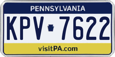 PA license plate KPV7622