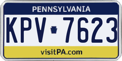 PA license plate KPV7623
