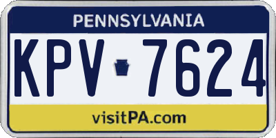 PA license plate KPV7624
