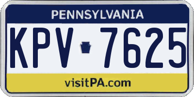 PA license plate KPV7625