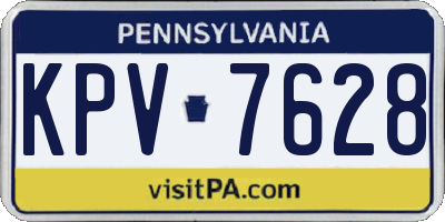 PA license plate KPV7628