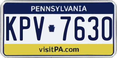 PA license plate KPV7630